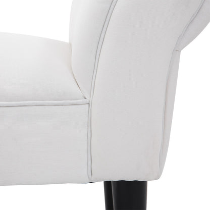 Padded Bed End Bench with Rolled Armrests and 4 Feet, 102x35x51 cm, White/Grey