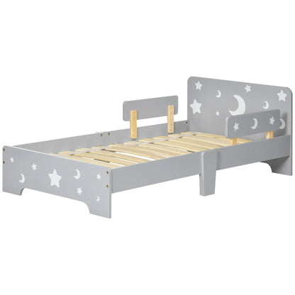 Children's Bed 3-6 Years with Stars and Moon Patterns in MDF Panels and Chipboard, 143x76x49 cm