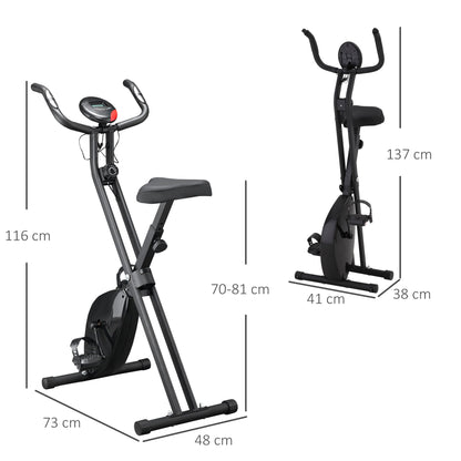 Professional Exercise Bike with Adjustable Resistance and Height, in Steel and PP, 41x86x112 cm, Black