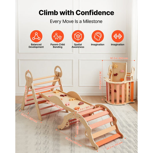 9-in-1 pikler triangle orange arch configuration