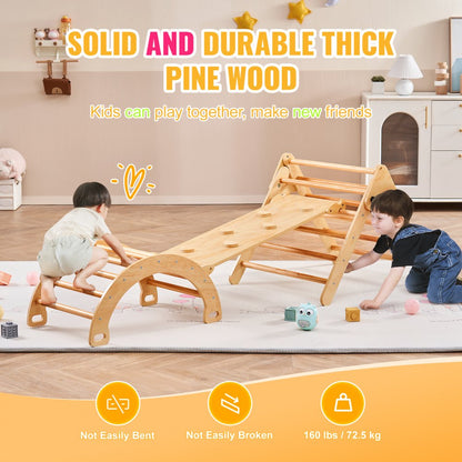 5-in-1 pikler triangle wood arch configuration