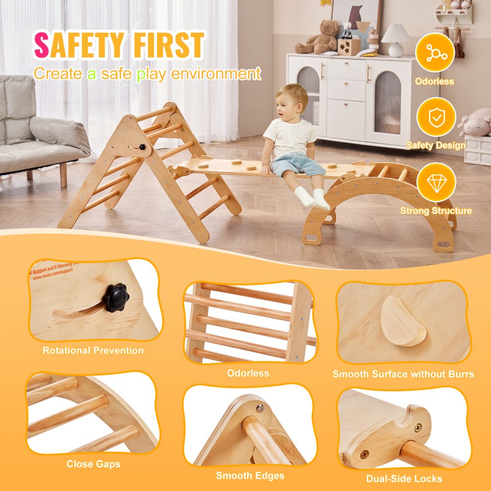 5-in-1 pikler triangle wood child climbing