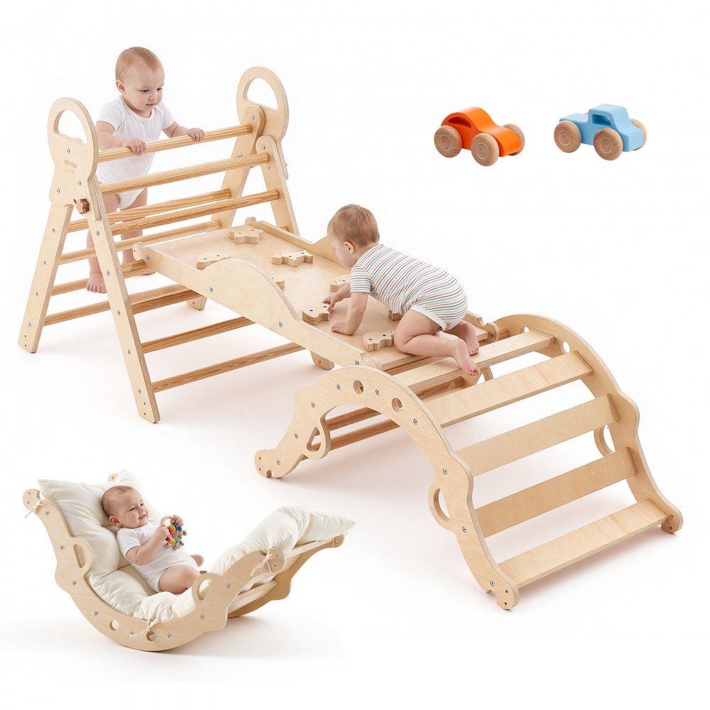 9-in-1 pikler triangle natural wood main image