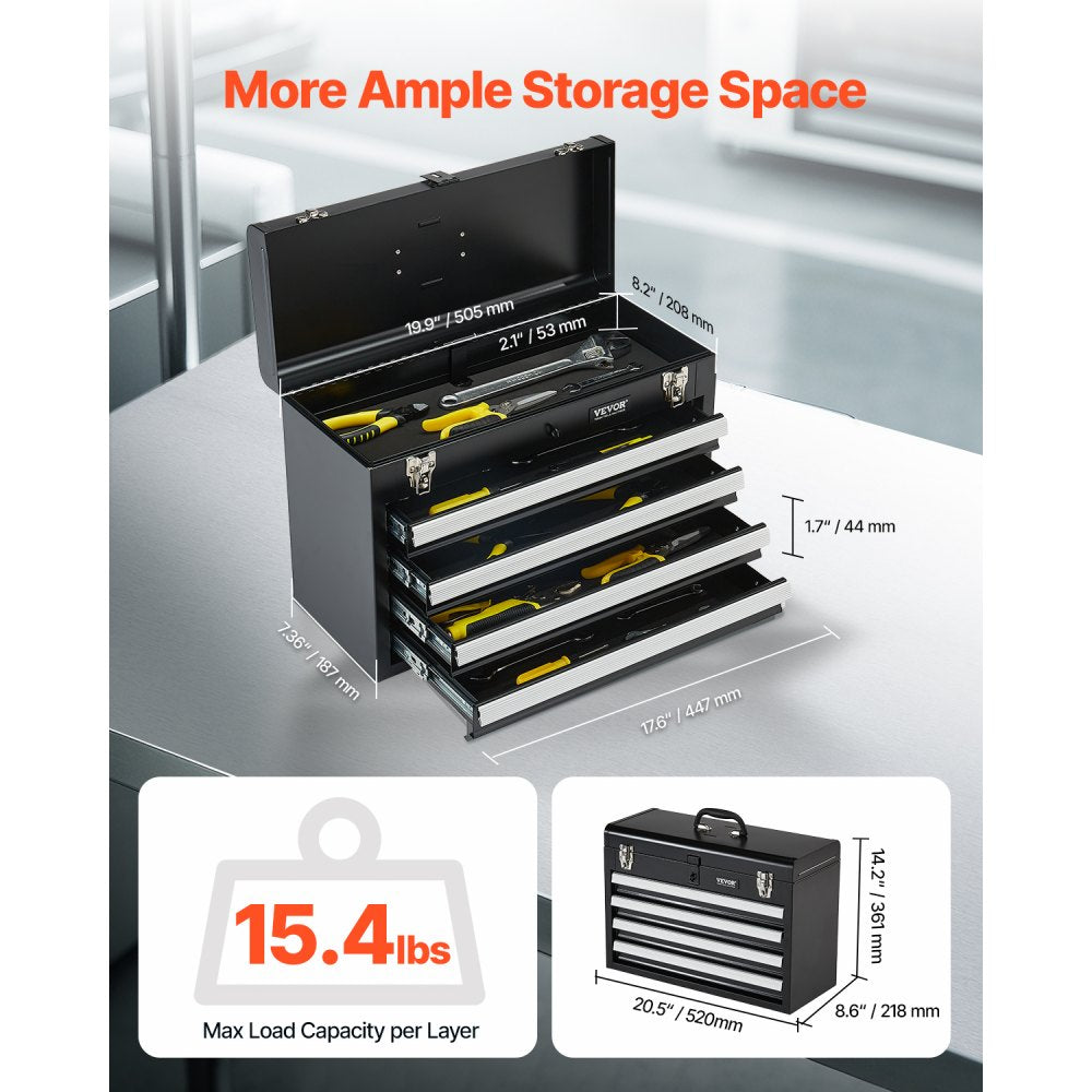 20.5 inch portable tool box side view