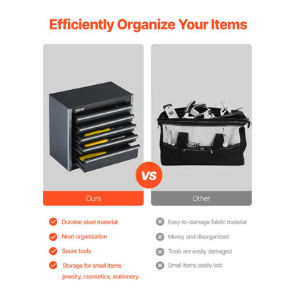 8.6 inch mini tool box drawers open