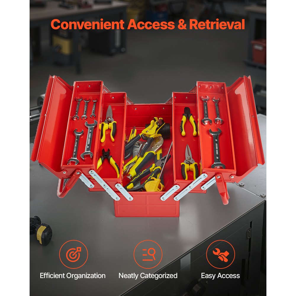 18 inch folding cantilever tool box closed view