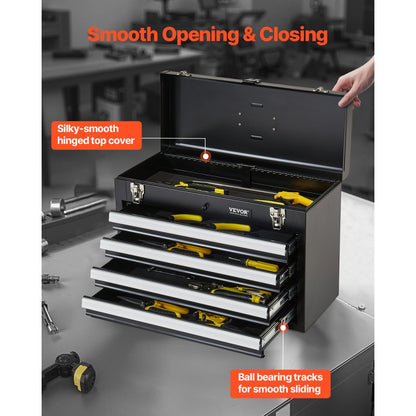 20.5 inch portable tool box drawers open