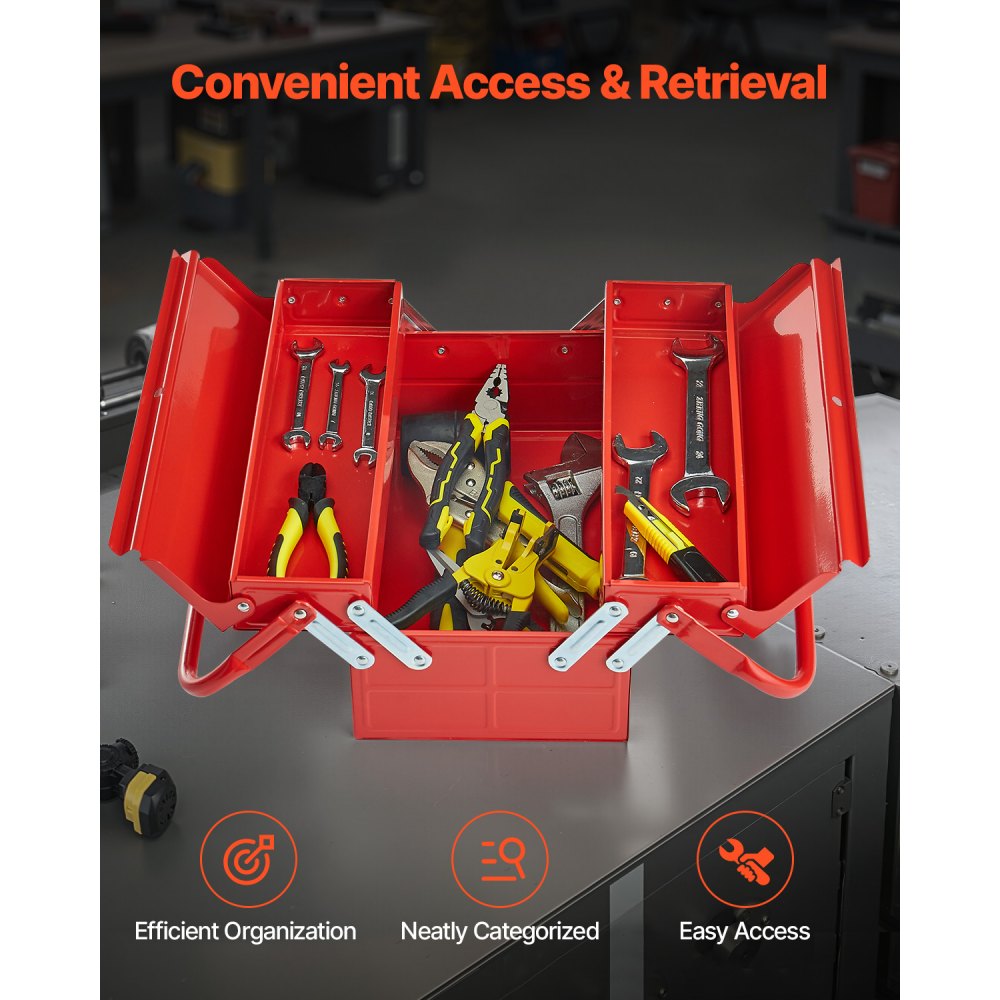14 inch folding cantilever tool box closed view