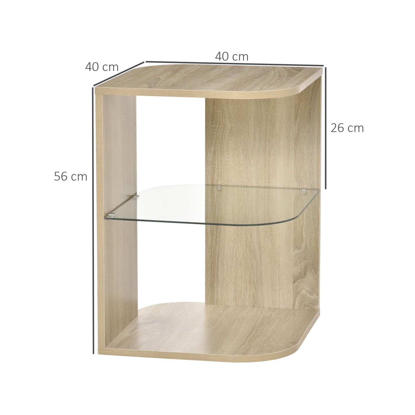 GRETA | Modern Wooden Living Room Table / Unit | 40x40x56cm
