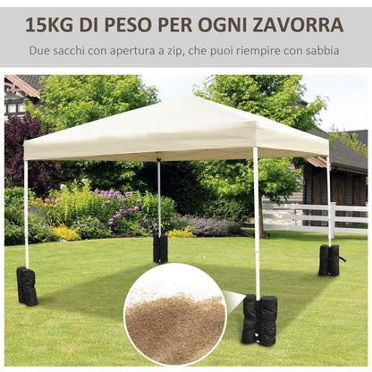 Set of 4 Gazebo Weights in Waterproof Fabric to be Filled with 15kg of Sand or Gravel - Black