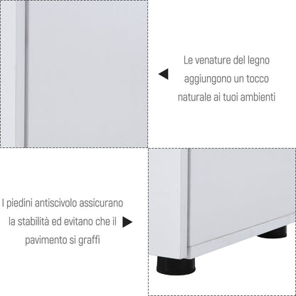 Multipurpose Lockable Office Cabinet, File Cabinet with 2 Doors and Internal Wooden Shelf, White, 80x40x80cm