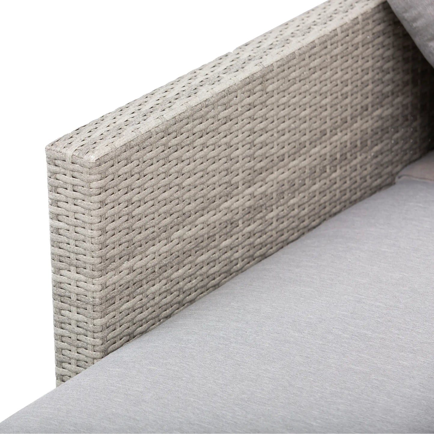 Outdoor Garden Set, Garden Lounge, Outdoor Sofa Set with Garden Table, Grey Rattan Garden Furniture