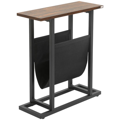 Chipboard and Steel Coffee Table with Oxford Fabric Storage Bag, 49x19x55 cm, Brown and Black