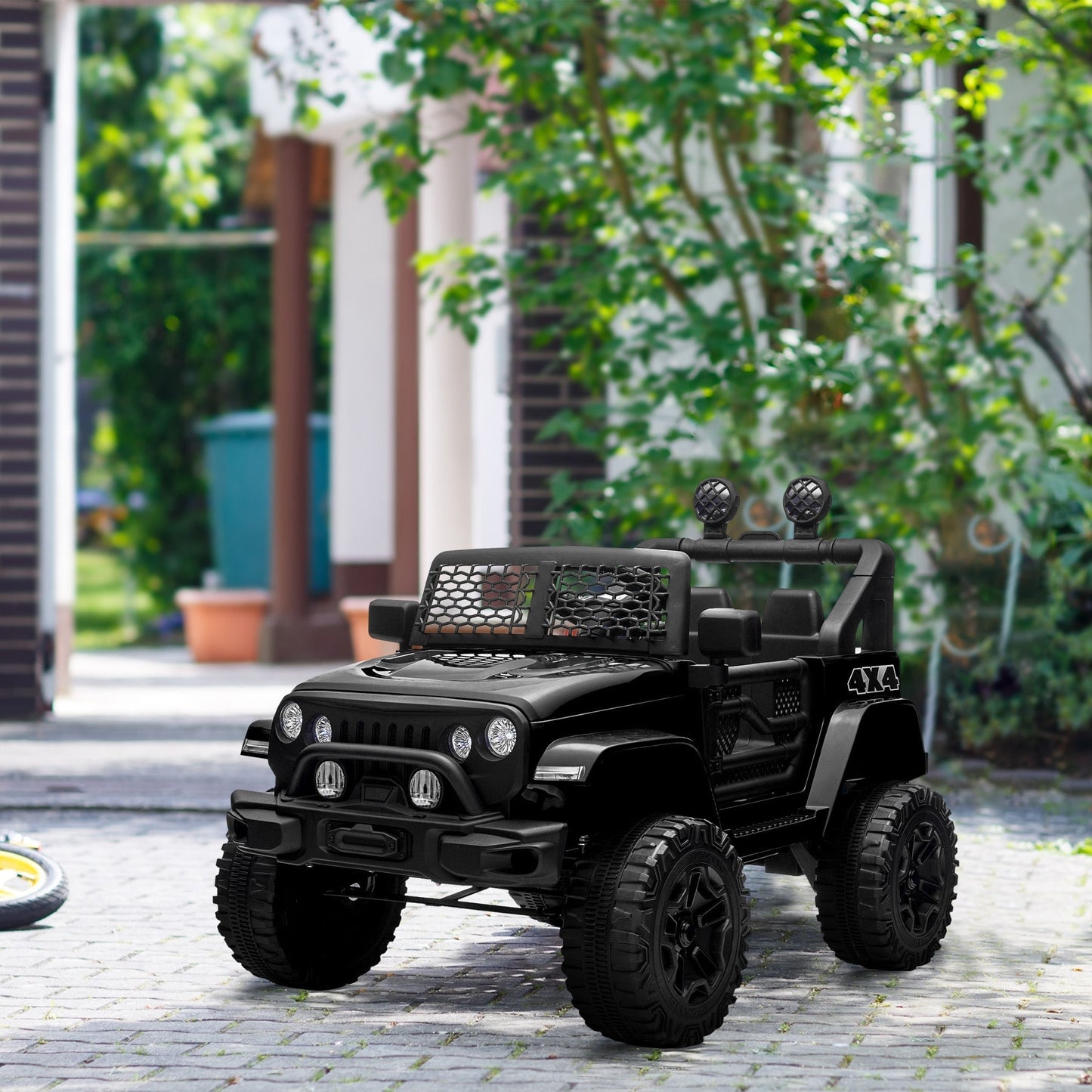 Electric Ride-On Car for Kids 3-6 Years 12V with Remote Control, Headlights and Horn, 100x64. 2x71 cm, Black