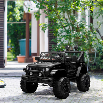 Electric Ride-On Car for Kids 3-6 Years 12V with Remote Control, Headlights and Horn, 100x64. 2x71 cm, Black
