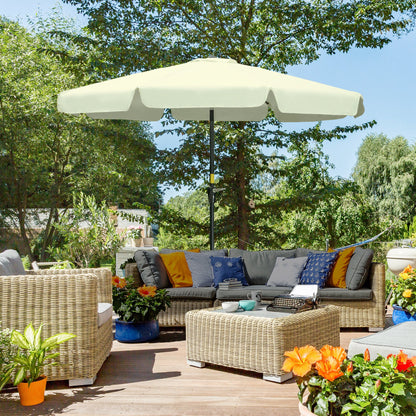 Garden and Terrace Umbrella Ø2.7x2.5 m Round with Tilting Head and UV 50+ Resistant, Beige
