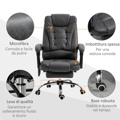 Office Chair Massage and Recliner with Heat and Adjustable Height, Grey