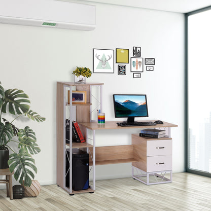 Desk for computer PC Office with shelf 133 x 55 x 123cm