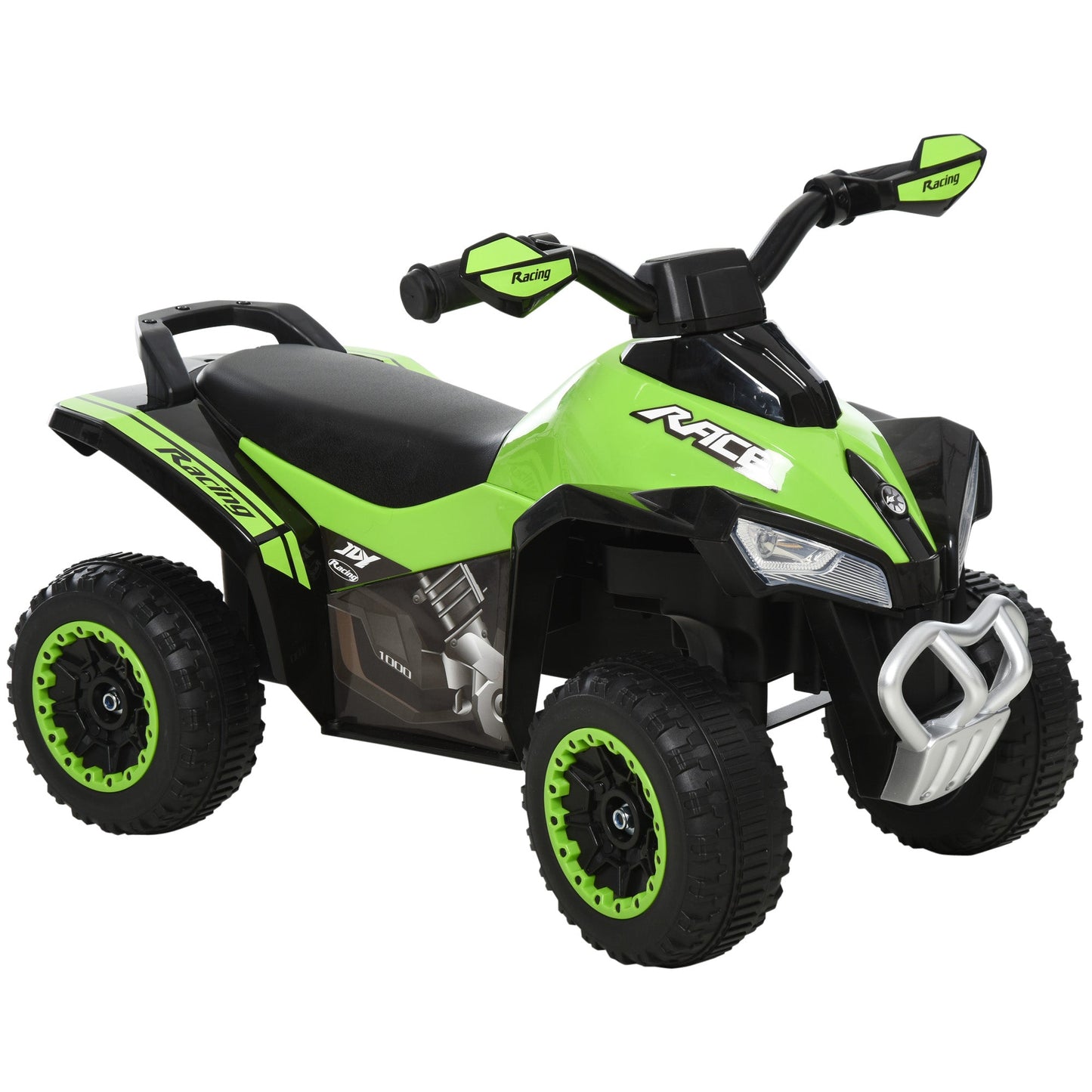 Quad for Children 18-36 Months Manual Push with Integrated Sounds, in PP and Metal, 44x67. 5x38 cm, Green