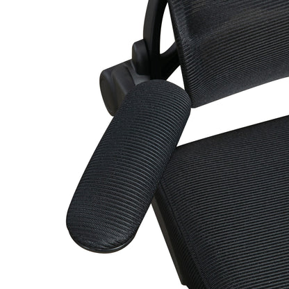 Height Adjustable Office Chair with Tilt and Lumbar Support, 62x58x120-133 cm, Black