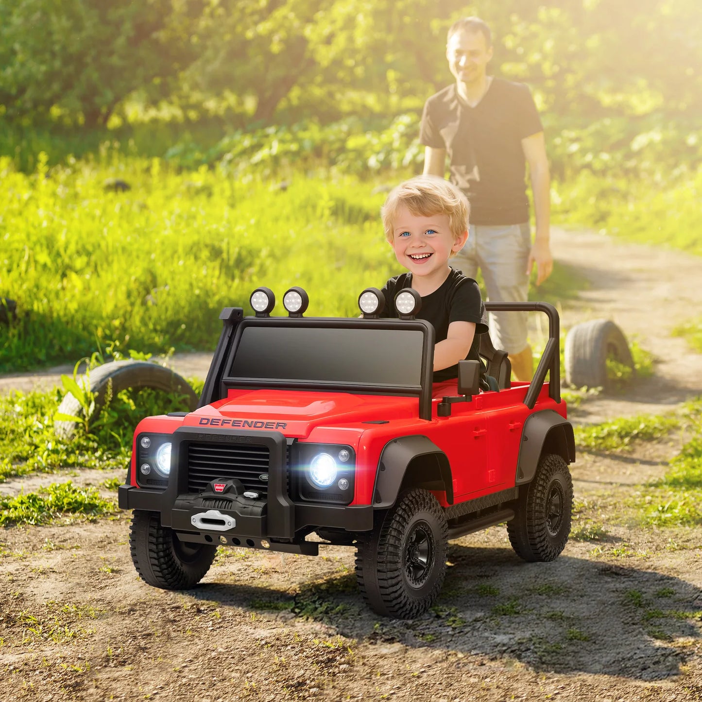 Licensed Land Rover 12V Ride‑On Car with Remote, Red