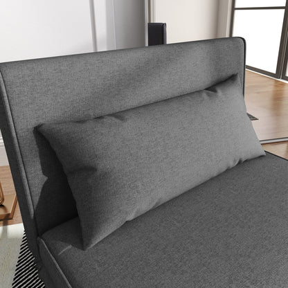 3 in 1 armchair bed with reclining backrest in 6 positions in fabric, 94x78x80 cm, Gray