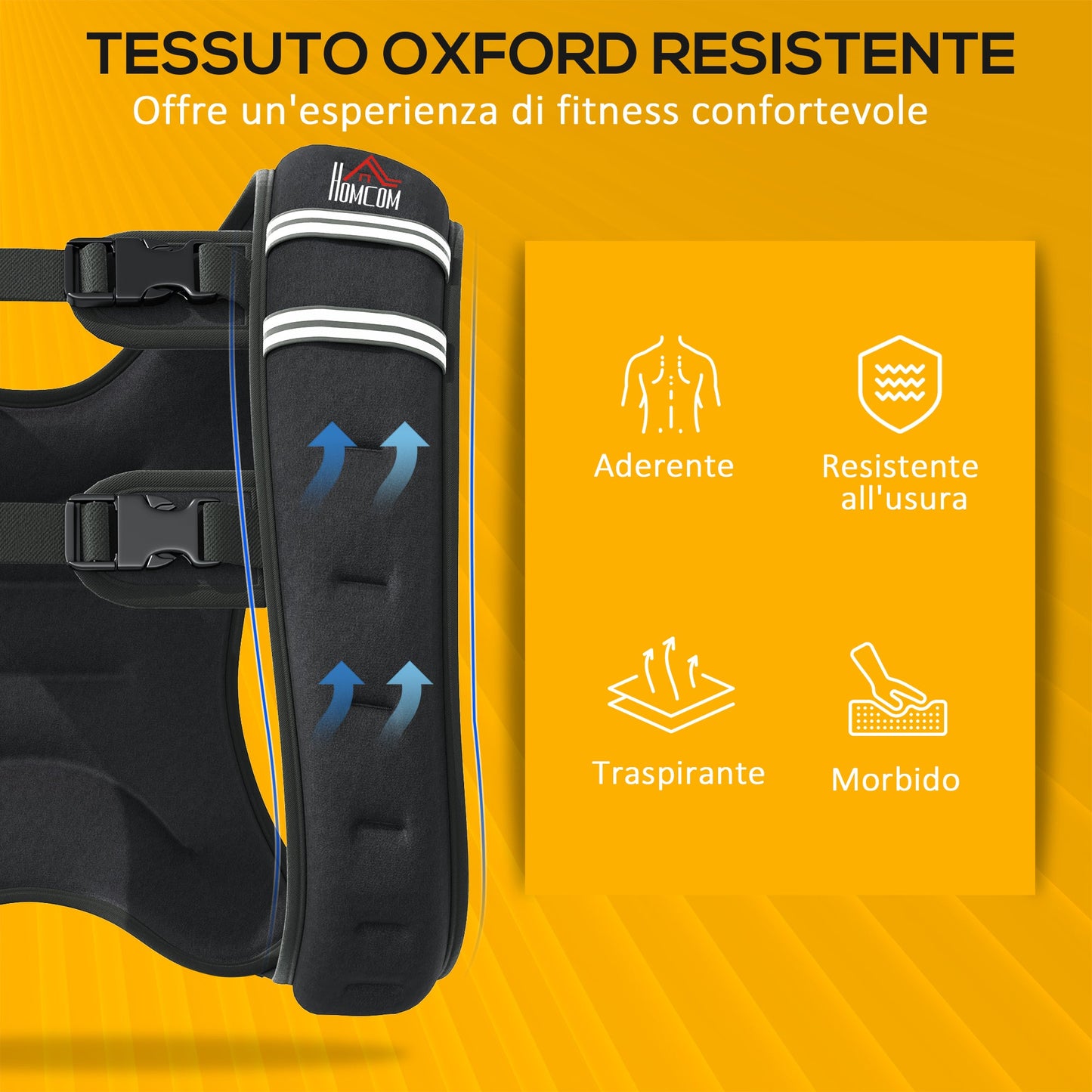 5kg Breathable Weighted Vest with Storage Pocket and Shoulder Straps, Oxford Fabric, 40x35cm, Black