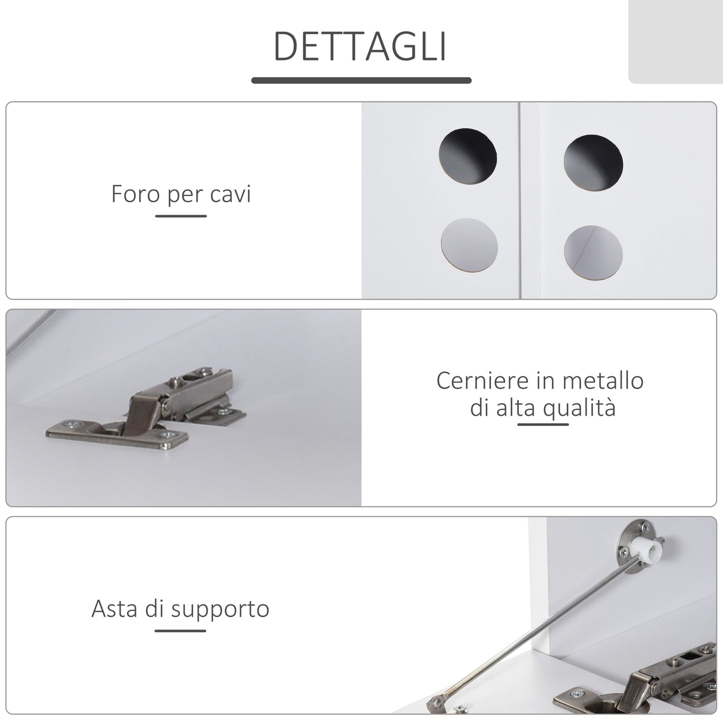 Mobile TV Suspended with 4 rooms and 2 doors, TV console up to 60 ''