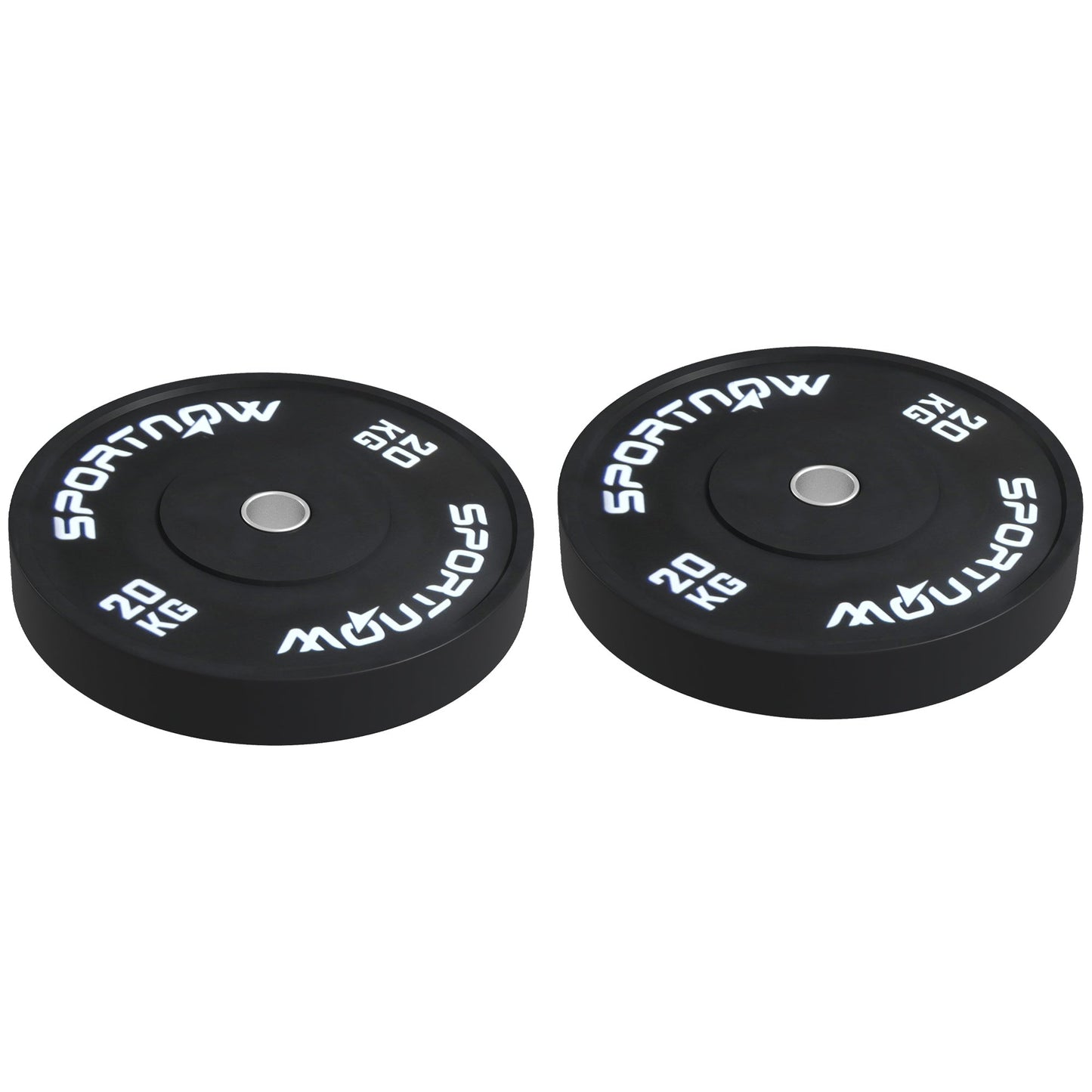 Set of 2 20kg Gym Discs for Barbell and Dumbbells with Ø5cm Attachment, Black