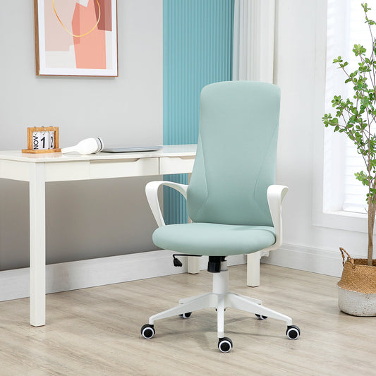 Ergonomic and Padded Office Chair with Adjustable Height and Rocking, 62x56x110-119.5 cm, Green