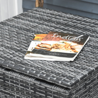 Garden Sofa Set : 4 Piece Garden Set with x2 Double Seater Sofas, Coffee Table and High Table, Steel and Rattan