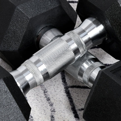Set of 2 6kg Hex Dumbbells with Non-Slip Grip and Rubber Coating, Black