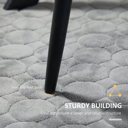 Set of 2 Padded and Space-Saving Kitchen Chairs with Steel Legs, 43x58x90 cm, Grey and Black