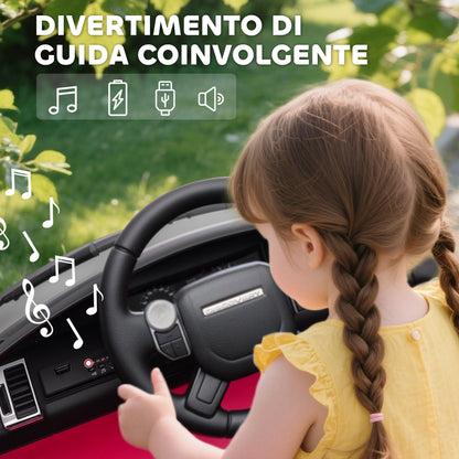 Electric Ride-On Toy Car for Kids, Land Rover License, with LED Headlights, Horn and Remote Control, 105x68.5x58 cm, Pink