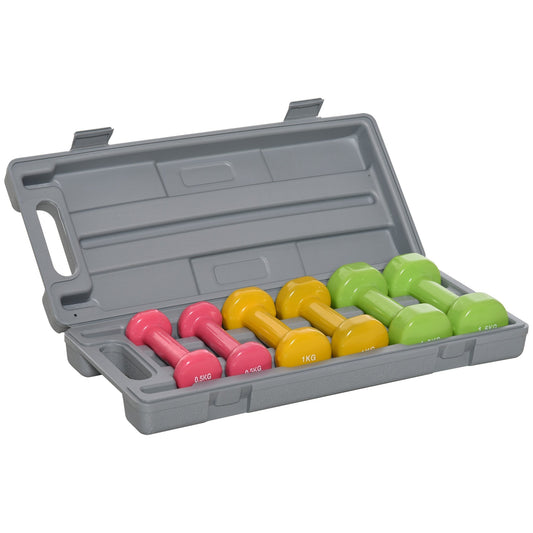 Set of 6 Dumbbells from 0.5kg 1kg 1.5kg