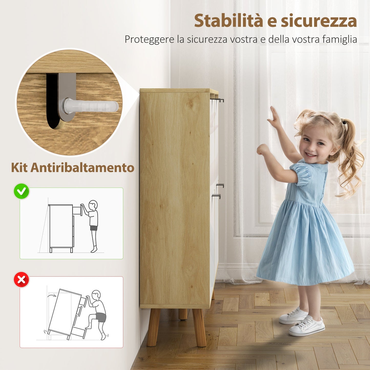 Slim Modern Shoe Rack with 4 Tilting Drawers for 20 Pairs of Shoes, 105x24x92.5 cm, White