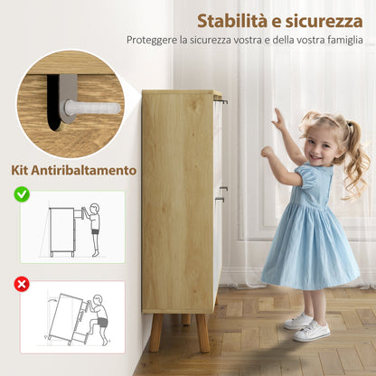 Slim Modern Shoe Rack with 4 Tilting Drawers for 20 Pairs of Shoes, 105x24x92.5 cm, White