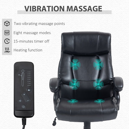 Heated Massage Office Chair with 2 Massage Points and 8 Programs, Black