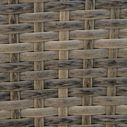 Adironrack Garden Chair with Armrests, Rattan and Steel, 64x80x90 cm, Brown and Blue