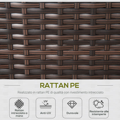 8-Piece Rattan and Aluminum Garden Furniture Set, Modular Garden Lounge Set with Sofas and Outdoor Coffee Table