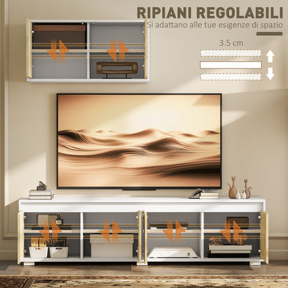 2-Piece Chipboard TV Stand, Max 70" 160x39x43 cm and Multipurpose Wall Unit 80x35x40 cm