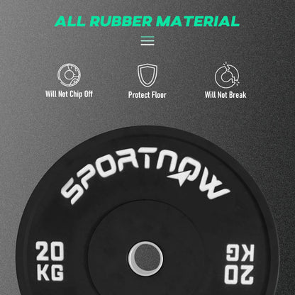 Set of 2 20kg Gym Discs for Barbell and Dumbbells with Ø5cm Attachment, Black