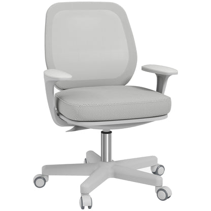 Ergonomic Reclining Office Chair with Adjustable Height and 5 Wheels, 55x48x82.5-94.5 cm, Grey