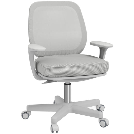 Ergonomic Reclining Office Chair with Adjustable Height and 5 Wheels, 55x48x82.5-94.5 cm, Grey