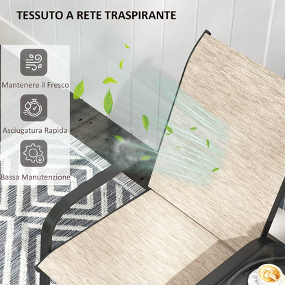 2 Seater Garden Bench with Armrests, High Backrest and Low Central Glass Table, Brown and Black