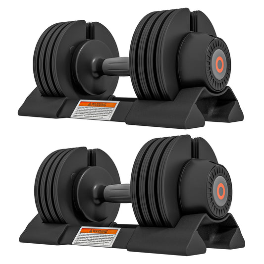 Adjustable Weight Kit with Dumbbell Rack and Non-Slip Handle, Made of Steel and ABS, 33x16x16 cm, Black