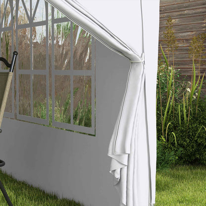 3x3m Folding and Waterproof Gazebo with Side Panels, Steel and Oxford Fabric, White