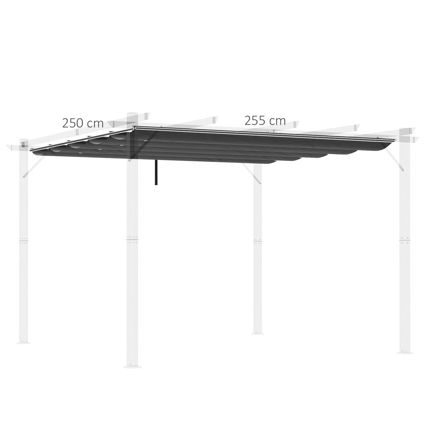 3x3m Garden Gazebo Replacement Canopy with 10 Holes, Polyester Cover, Grey