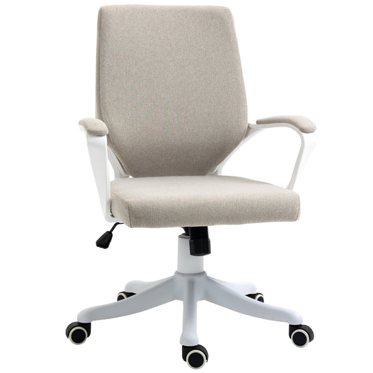 Ergonomic Office Chair with Adjustable Height and Rocking Function, 62x69x92-100cm, Beige