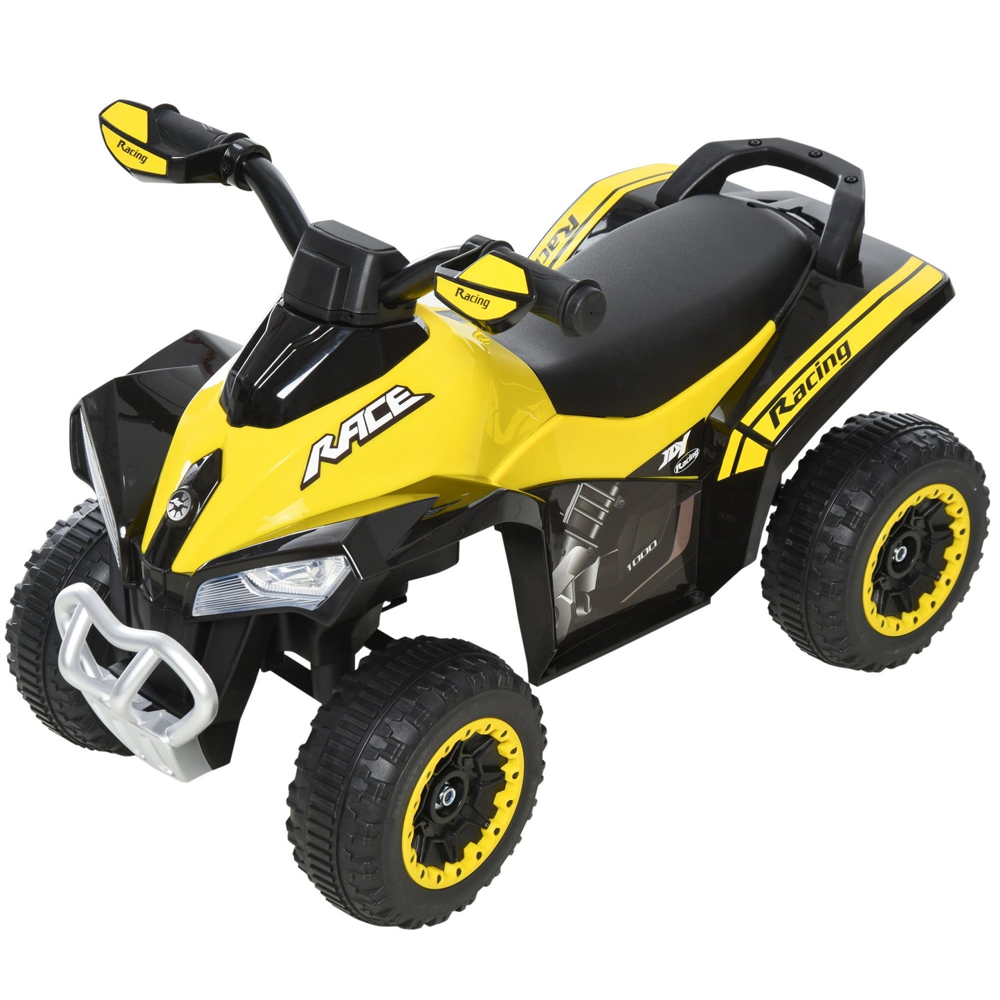 Quad for Children 18-36 Months Manual Push with Integrated Sounds, in PP and Metal, 44x67.5x38 cm, Yellow